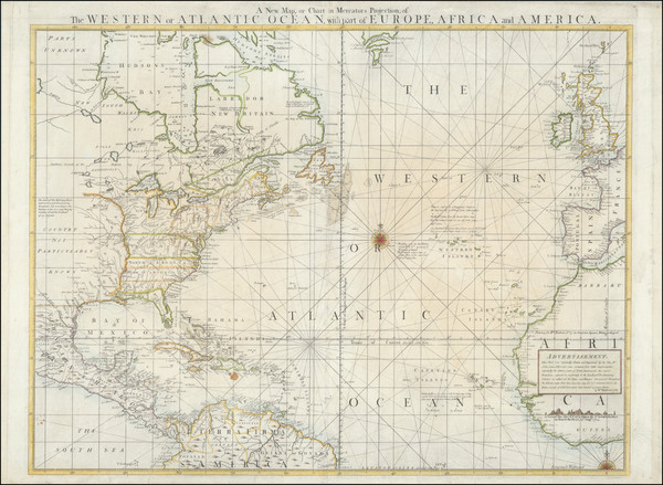 53-Atlantic Ocean, United States and North America Map By William Herbert