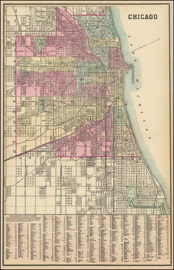 56-Illinois and Chicago Map By Samuel Augustus Mitchell Jr.