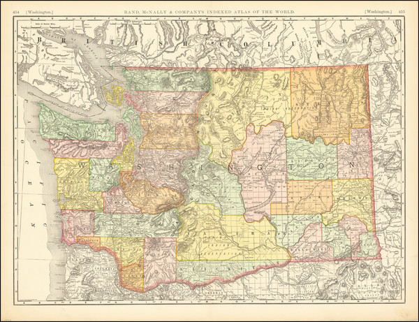 73-Washington Map By Rand McNally & Company