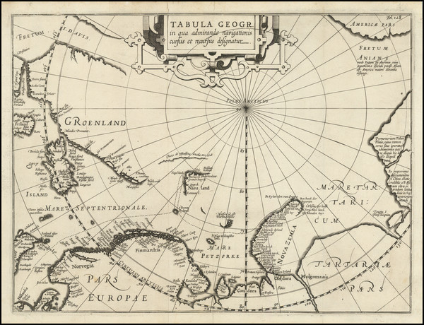 41-Polar Maps, Scandinavia and Iceland Map By Jodocus Hondius