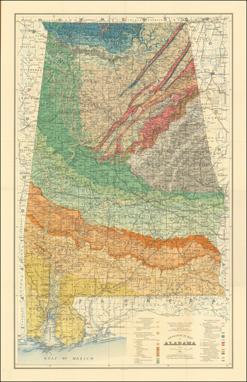 99-Alabama Map By Julius Bien & Co.