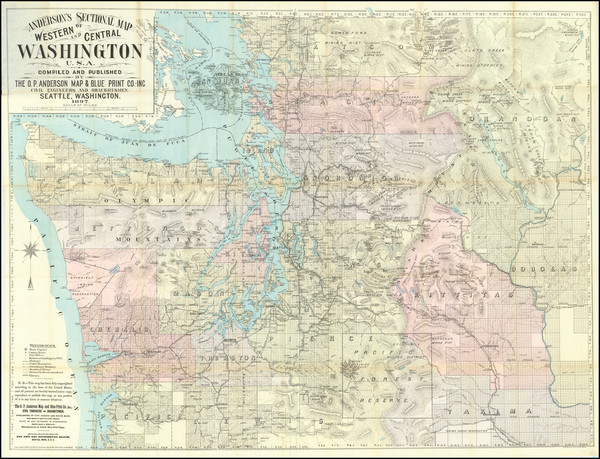 37-Washington Map By O.P. Anderson Map & Blue Print Company