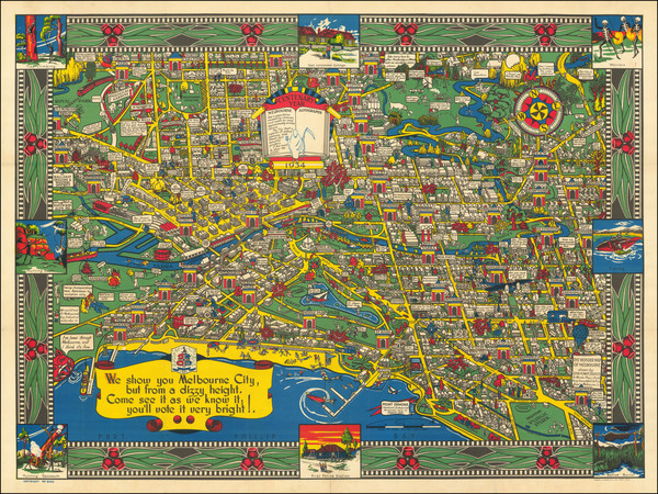 27-Australia and Pictorial Maps Map By John Power Studios