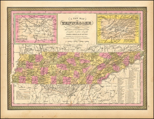 97-Tennessee Map By Samuel Augustus Mitchell