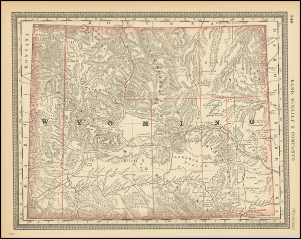 23-Wyoming Map By Rand McNally & Company