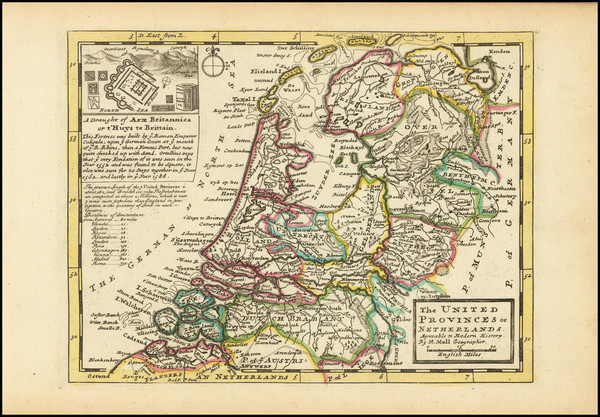 81-Netherlands and Belgium Map By Herman Moll