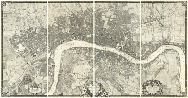 34-London Map By John Rocque / John Pine