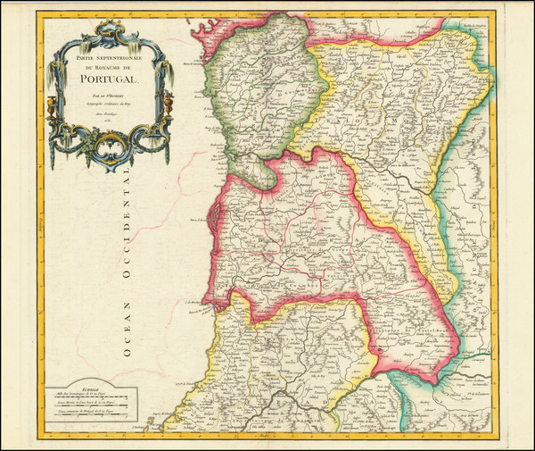 48-Portugal Map By Gilles Robert de Vaugondy
