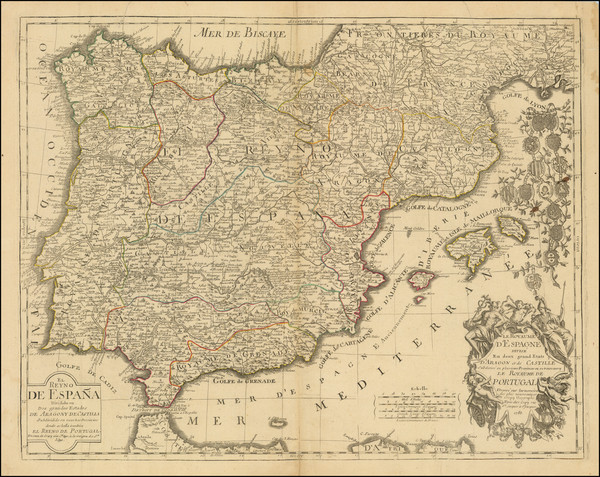 20-Spain and Portugal Map By Jean-Baptiste Crepy