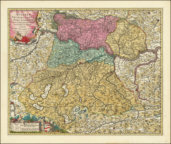 37-Austria Map By Nicolaes Visscher I