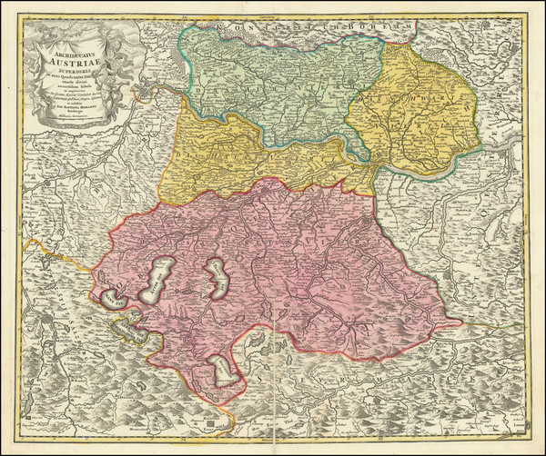 54-Austria Map By Johann Baptist Homann