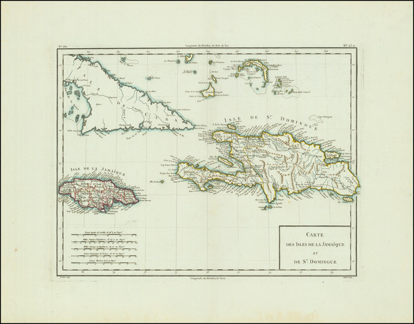 21-Cuba, Jamaica and Hispaniola Map By Mentelle  &  Pierre-Gilles Chanlaire