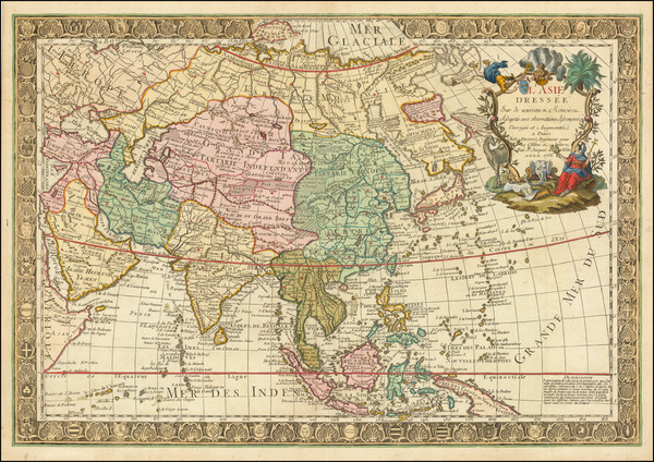 47-Asia Map By Louis Charles Desnos / Guillaume Danet