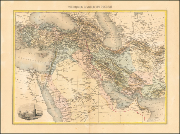 87-Middle East, Persia & Iraq and Turkey & Asia Minor Map By Jean Migeon