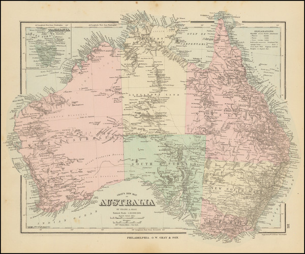 80-Australia Map By O.W. Gray