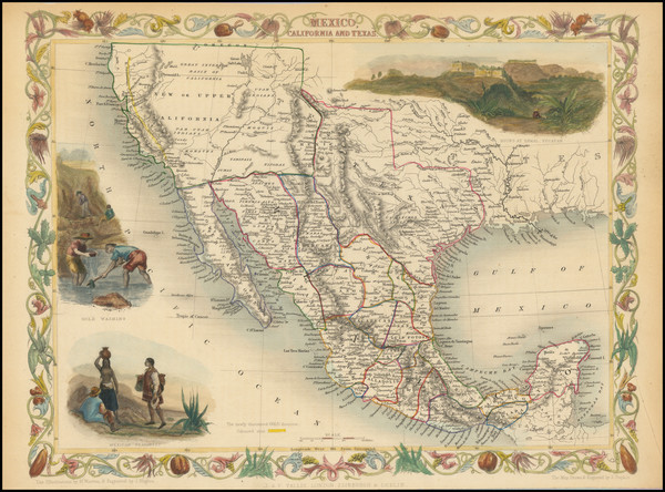 7-Texas, Southwest, Rocky Mountains, Mexico and California Map By John Tallis