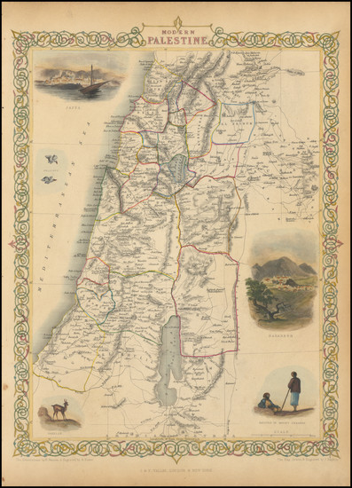 63-Holy Land Map By John Tallis