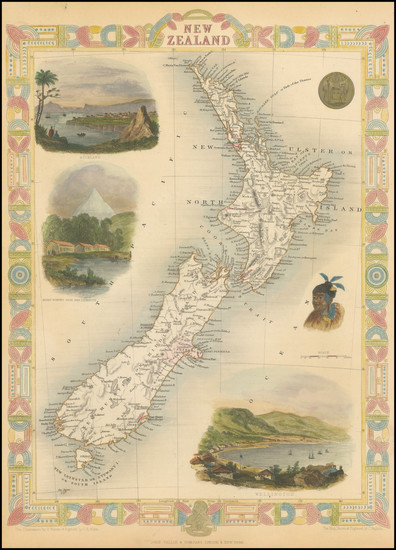 32-New Zealand Map By John Tallis