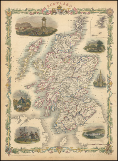 58-Scotland Map By John Tallis