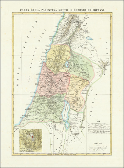 69-Holy Land Map By Benedetto Marzolla