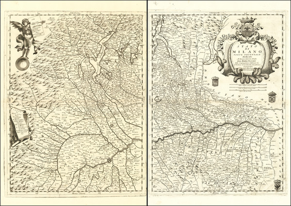 2-Italy and Northern Italy Map By Vincenzo Maria Coronelli