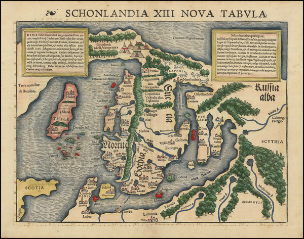 0-Atlantic Ocean, Baltic Countries, Scandinavia, Iceland and Canada Map By Sebastian Munster