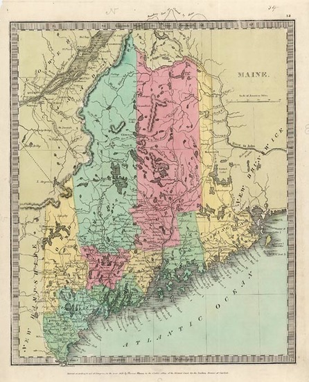 86-New England Map By David Hugh Burr