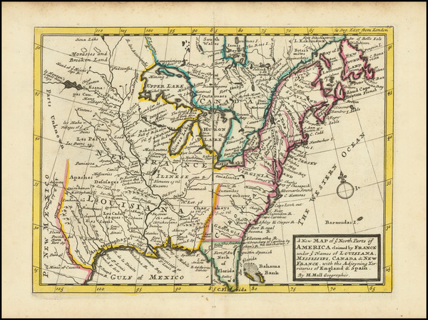 52-United States Map By Herman Moll