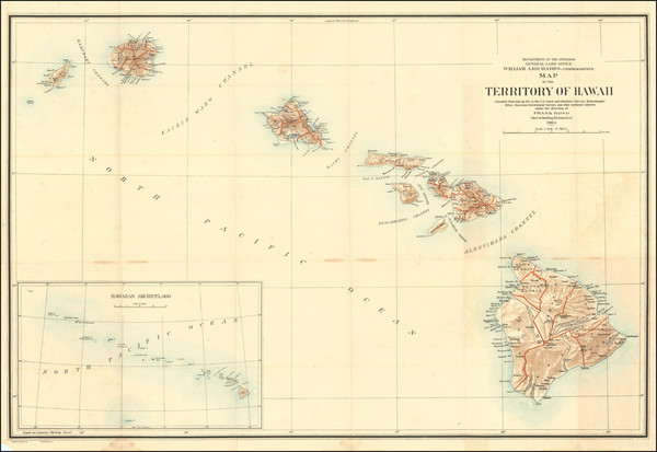 89-Hawaii and Hawaii Map By U.S. General Land Office