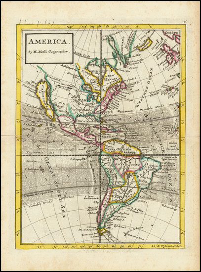 79-California as an Island and America Map By Herman Moll