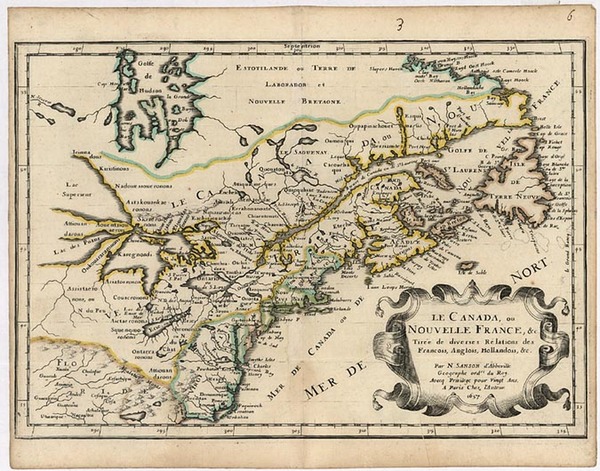 63-New England, Midwest and Canada Map By Nicolas Sanson