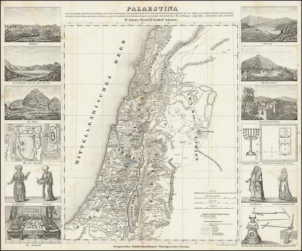 6-Holy Land Map By Johann Christian Gotthelf Schincke