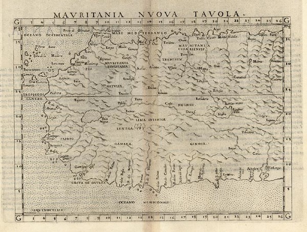 60-Africa, North Africa and West Africa Map By Girolamo Ruscelli