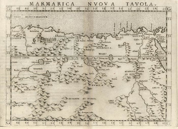 68-Africa and North Africa Map By Girolamo Ruscelli