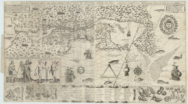 97-New England, Canada and Eastern Canada Map By Samuel de Champlain