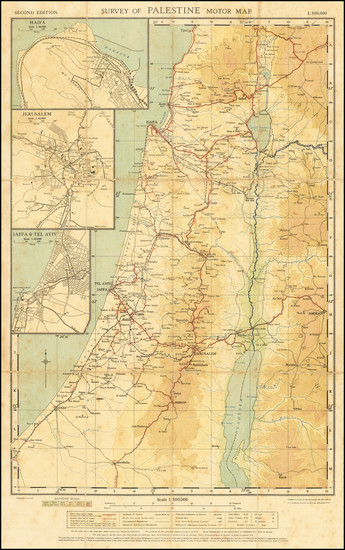 50-Holy Land Map By Survey of Palestine