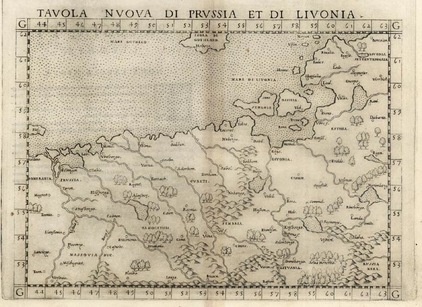 75-Europe, Poland, Baltic Countries and Germany Map By Girolamo Ruscelli