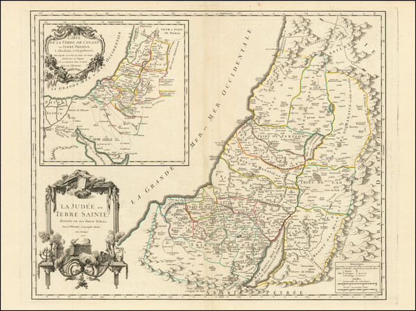 9-Holy Land Map By Gilles Robert de Vaugondy