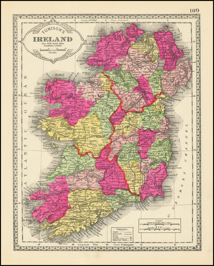 47-Ireland Map By H.C. Tunison