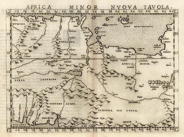 55-Europe, Mediterranean, Africa, North Africa and Balearic Islands Map By Girolamo Ruscelli