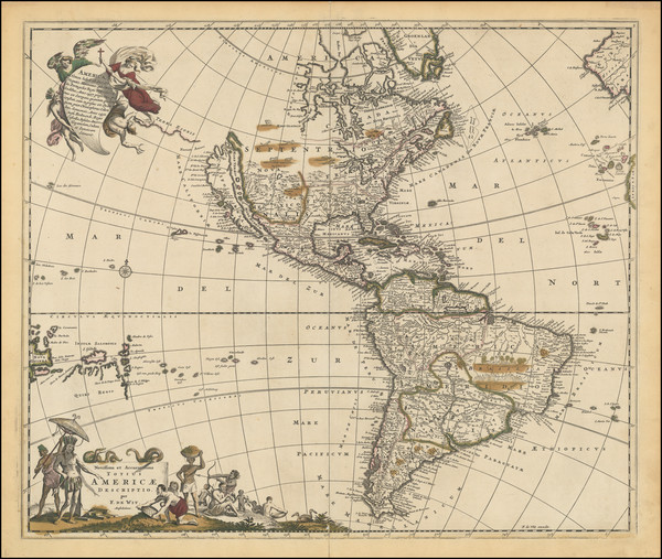 55-California as an Island and America Map By Frederick De Wit