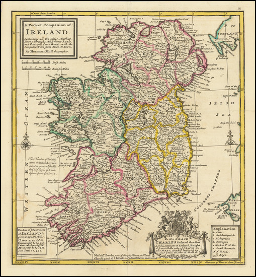 59-Ireland Map By Herman Moll