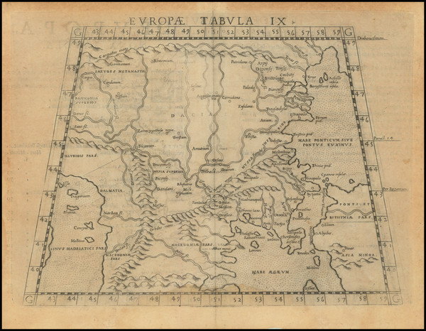 28-Balkans, Turkey and Greece Map By Girolamo Ruscelli