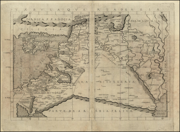 80-Cyprus, Middle East and Holy Land Map By Francesco Berlinghieri