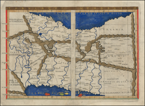 16-Persia & Iraq Map By Claudius Ptolemy / Francesco Berlinghieri