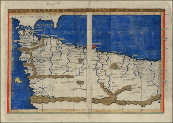 50-North Africa Map By Claudius Ptolemy / Francesco Berlinghieri