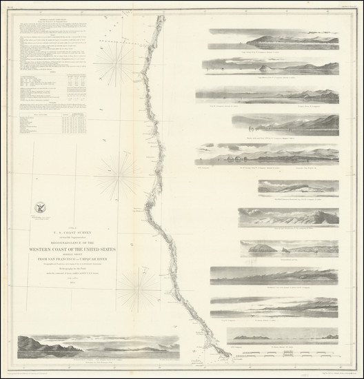 93-Oregon and California Map By United States Coast Survey