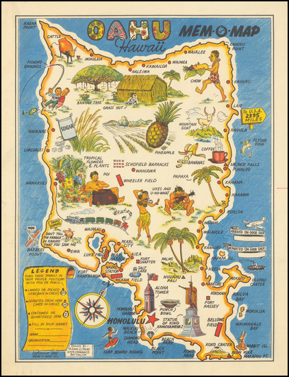 88-Hawaii, Hawaii and Pictorial Maps Map By John G. Drury