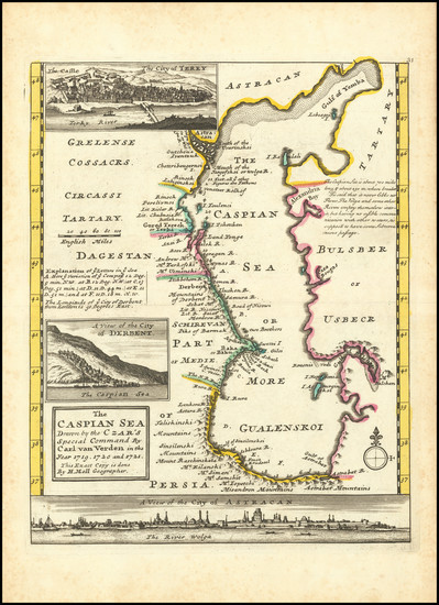 76-Central Asia & Caucasus Map By Herman Moll