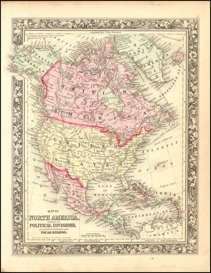 5-North America Map By Samuel Augustus Mitchell Jr.